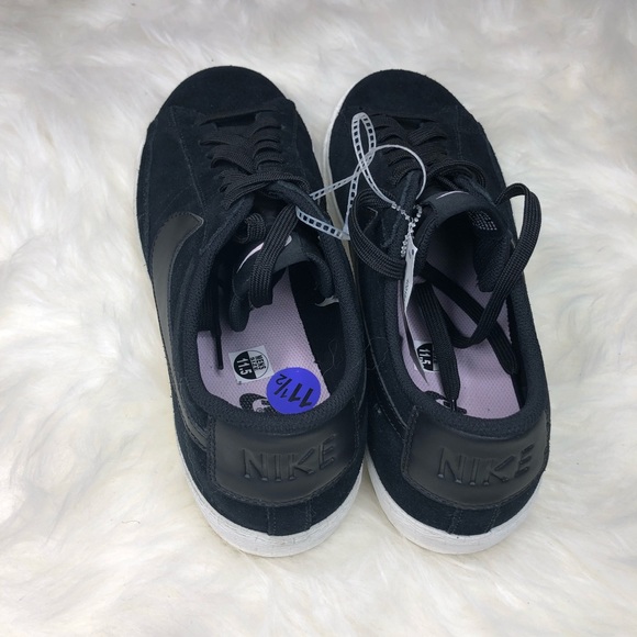 Nike Blazer Low Black Suede Sail Shoes 371760-024 - Picture 4 of 6